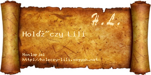 Holéczy Lili névjegykártya